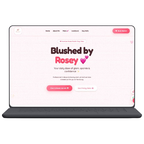 Blushed by Rosery website mockup