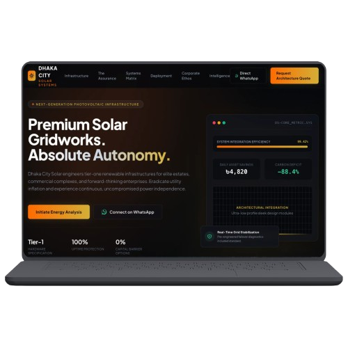 Dhaka City Solar website mockup
