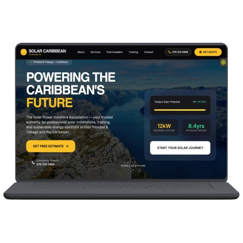 Solar Caribbean website mockup
